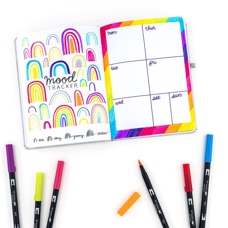 Tombow - Rotuladores artísticos con doble pincel, brillantes, paquete de