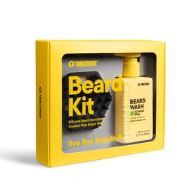 TOOLETRIES Kit Para Barba Para Hombre - Exfoliante De Silicona Para Barba Y Jabón Hidratante Con Aroma A Pino Costero, Limpiador Facial Para Hombres,