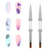 Thinp 2 Pcs Double Ended Gel Builder Brush,Builder Gel Nail