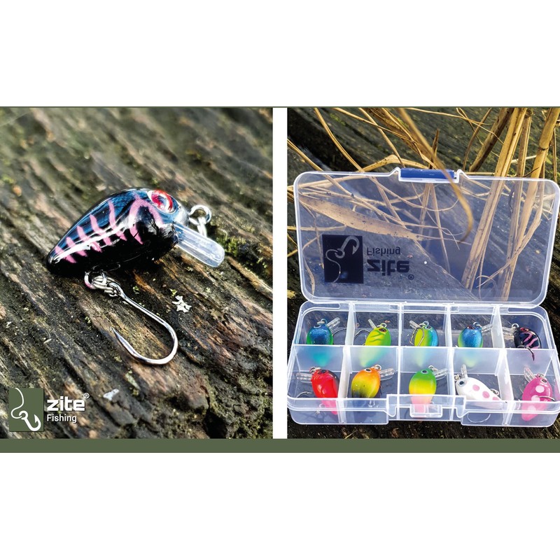 Zite Fishing Mini Wobbler Set Neon - 10 Ultra-Light Artificial