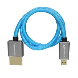KONDOR BLUE | Micro HDMI to Full HDMI 16" Straight Cable Braided | 4K 60Hz, 18Gbps, HDR, 3D Video & Nylon Braided with Reinforced connectors (Blue)