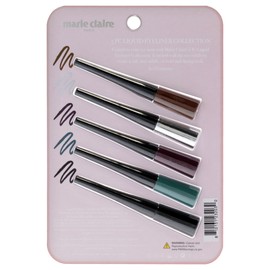 Marie Claire Liquid Eyeliner Collection Set - All-Day Wear Eye Makeup - Ultra-Precise Tip, Ultra-Pigmented Colored Eyeliner - Easy Application - 5 pc