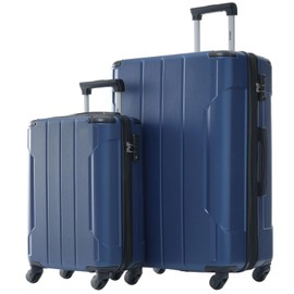 Merax Luggage Sets of 2 Suitcases With Wheels, Expandable and Lightweight, TSA Lock, Hardside Spinner Carry On Luggage (20 28 inch Blue)