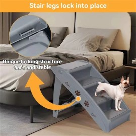 Foldable Dog Ramp Stairs Steps -Grey