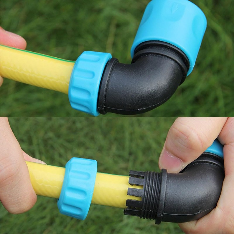 Garden Hose Quick Coupling Angle Adapter, 1/2 Inch Hose Connection