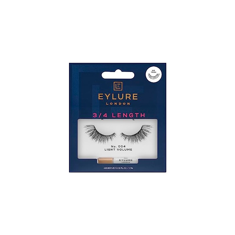 Eylure 3/4 Length False Eyelashes No. 004, 3 Pieces, Synthetic