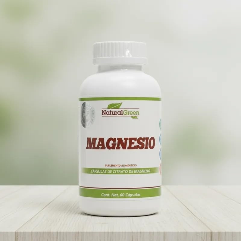 Natural Green – Citrato de Magnesio 500 mg, 60 Cápsulas