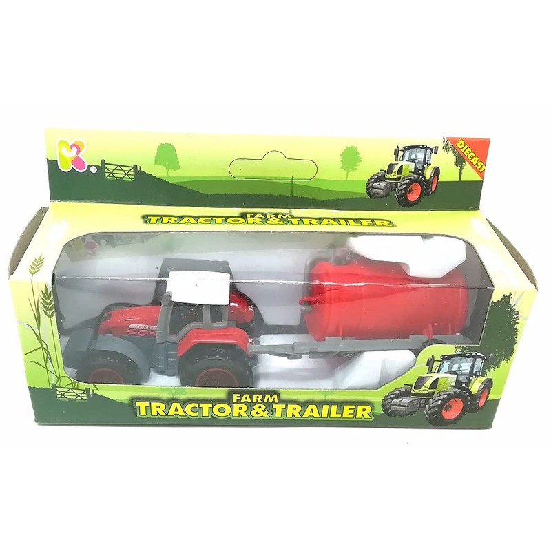 Keycraft Farm Tractor and Trailer 12cm - One Sent at