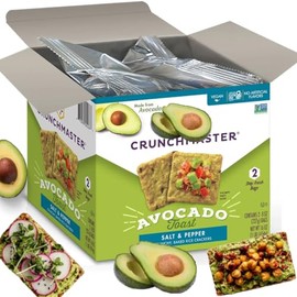 Avocado Toast Crackers - Gluten-Free Rice & Seed Crackers with Real Avocado - Healthy Snack with Salt & Pepper Seasoning - 1 lb Family Size Bag