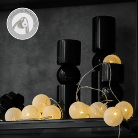 CozyHome Cotton Balls Fairy Lights Ball - 20 LEDs & 6 m Warm White Power Operated Room Party Decoration Light Garland Fairy Lights Small Balls I Garland with Cotton Balls Balls Ball