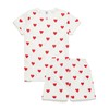 Petit Bateau Girls Pyjacourt, White Marshmallow / Red Terkuit