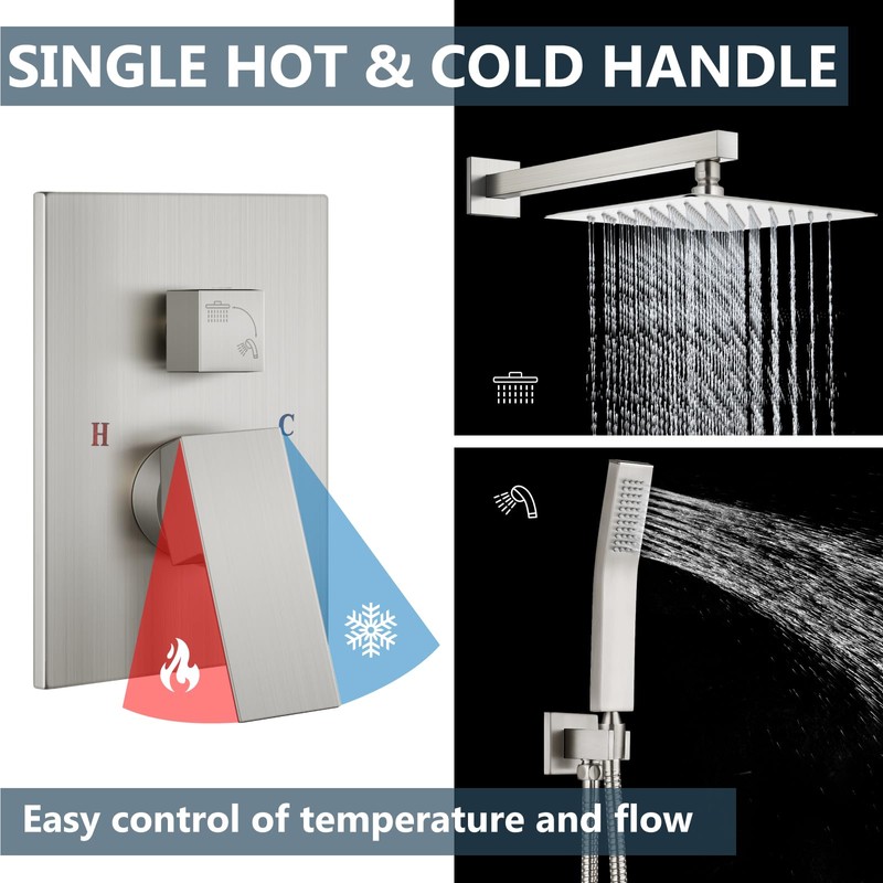 Aolemi Shower Faucet Set Rain Shower System with Handheld Spray