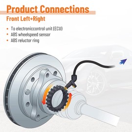 ABS Wheel Speed Sensor Front for Jeep Compass Patriot 2007-2016 2.0L 2.4L L4,for Dodge Caliber 2007-2016 ABS Sensor Replace 5105573AB 5105572AA 2 Pcs