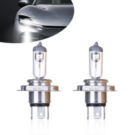 UGSHY 2 PCS H4 Automotive Halogen Bulb, 12V 55W 60,000 Hours Service Life High-transmission Quartz Glass High Low Beam, Lighting Replacement Accessories, Compatible with Most Car Models (White)