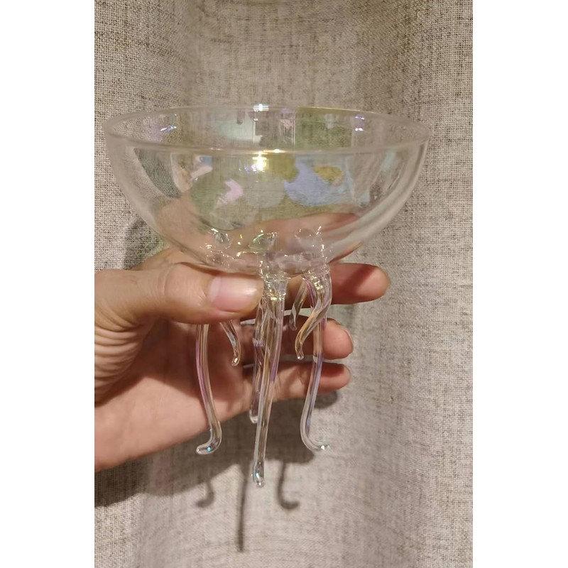 Magic Ocean Jellyfish Glass Cup Colorful Cocktail or Martini Cup