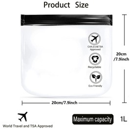 5pcs-Clear TSA Approved Toiletry Bag,ZTONE 20 * 20cm/7.9 * 7.9 inches Waterproof Clear Travel Toiletry Bags are Security Approved Worldwide for Liquids&Cosmetics Container Reusable