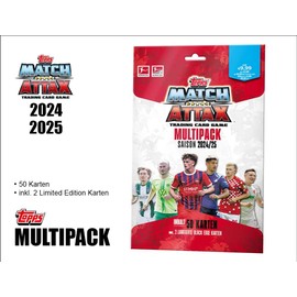 Topps Topps Bundesliga Match Attax 24/25 - Multipack - enthält 50 Karten, darunter Zwei Limitierte Black Edge Karten