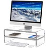 Egchi Acrylic Monitor Stand Riser, 2 Tier Clear Computer Monitor