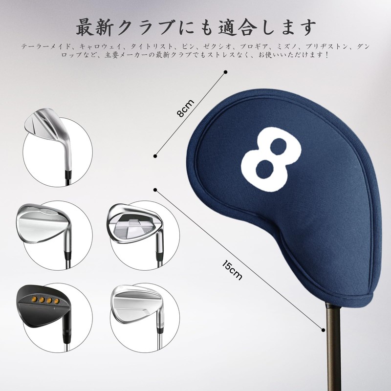 11 Pcs Golf Iron Covers Magnetic Closure Golf Head Covers
