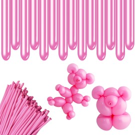 Rimobul Solid Color Twisting Balloons - Pack of 100 (Pink)