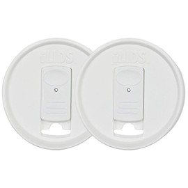 iLIDS Tapa para frascos de bebidas tipo Mason, Blanco, Paquete de 2