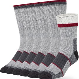 Alvada Merino Wool Hiking Socks Thermal Warm Crew Winter Boot Sock For Men Women 3 Pairs ML