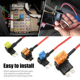 VIKKSAER 16 Pack Car Fuse Tap 4 Types, ATM APM ATO ATC Fuse Holder, 12V Add A Circuit Fuse Tap Kit, Standard Mini Micro2 & Low Profile Mini Fuse Taps, for Cars Trucks Boats