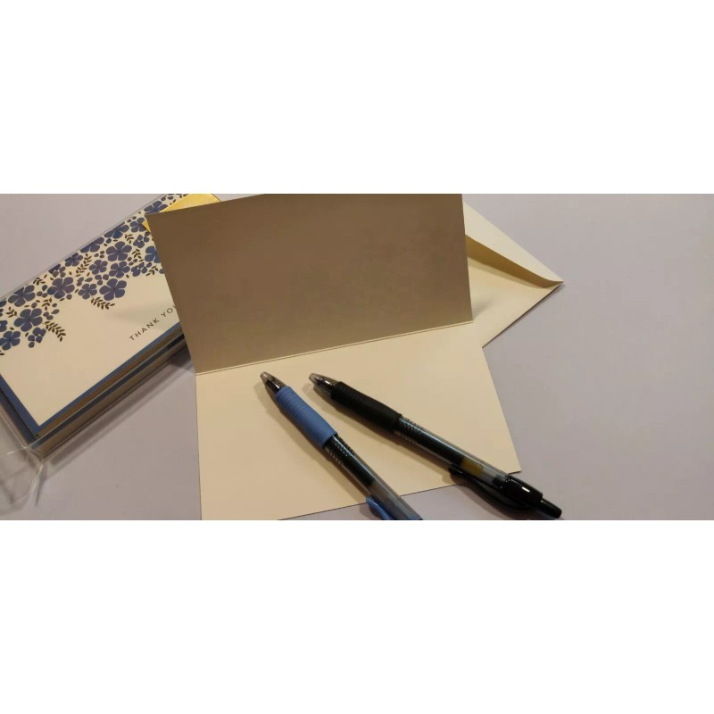 Snow and Graham Blue Floral Vine Thank You Cards #4139