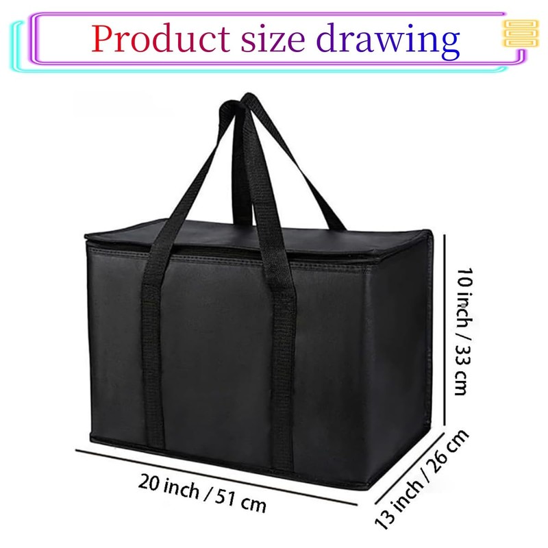 Insulated Cooler Collapsible Bag, Zipper Closure Keep Food Hot Or