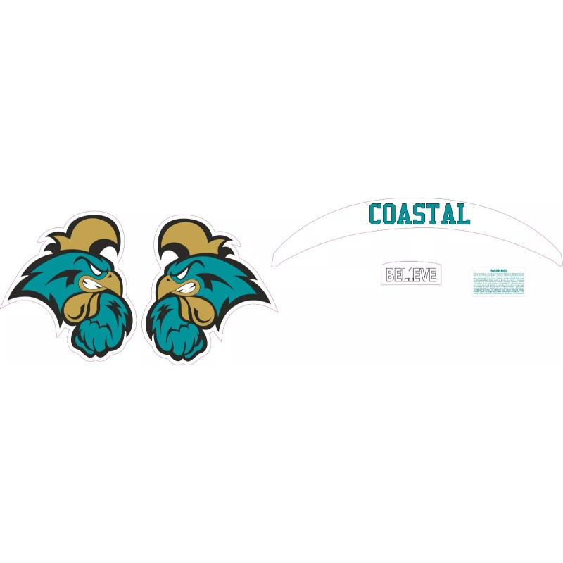 Coastal Carolina Inspired Full Size Football Helmet Decals