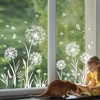 Tanlaby White Dandelion Window Clings Flowers Butterflies Static Window Stickers