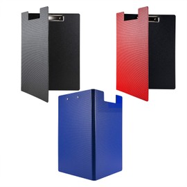 Clipboard with Cover, Xndryan 3 Pack Fold Over Clipboards A4 Clipboard Folder Plastic Clipboard Hardboard Clipboard with Writing Surface Handy for Nurses, Business, Office, School