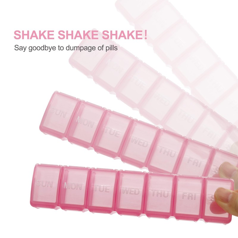 2 PCS Small Weekly Pill Organizer 7 Days,Pocket Daily Pill