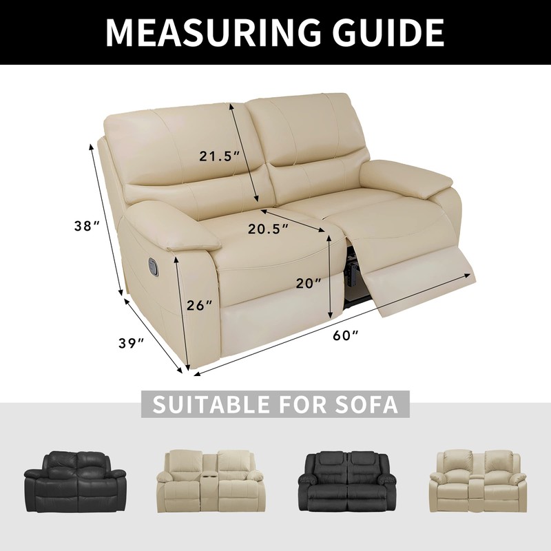 Easy-Going 100% Dual Waterproof Recliner Loveseat Cover, 6-Pieces Stretch Relining