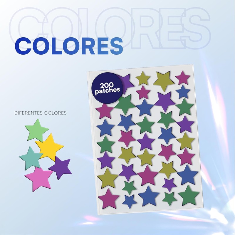 Mist Jewel Parches para Acné en Estrella, Hidrocoloide, 200 Piezas
