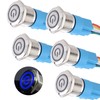 DMWD 5Pcs 19mm Metal Latching Push Button Switch Waterproof 12V-24V