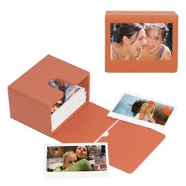 WOGOZAN Picture Holder Case for Fuji Instax Wide/Wide 400/300/210/Polaroid I-Type/Now/OneStep/I-Type Instant Camera Films Horizontal Photo Pouch Protection Case Can Hold 50+ Films (Only One) - Brown