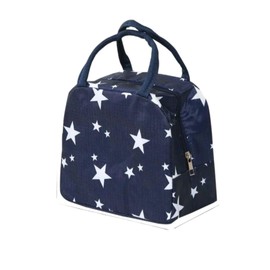 LLEP & FILS Large Insulated Food & Drink Cooler Bag for Water Bottle, Star Print, blue, Modern