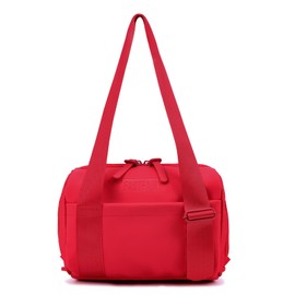 Mini Gym Bag for Women: Red handbag or shoulder bag with Adjustable Straps - With Cute Bow - Yoga Work Workouts
