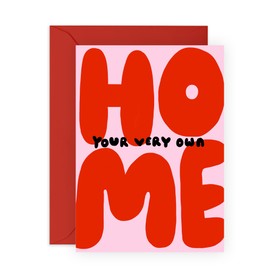 New Home Card – “Your Very Own” – Fun and Modern Housewarming Card for Friends, Family, First-Time Buyers, Brother, Sister, Son, Daughter, Niece, Nephew – Large Text - Comes with Stickers