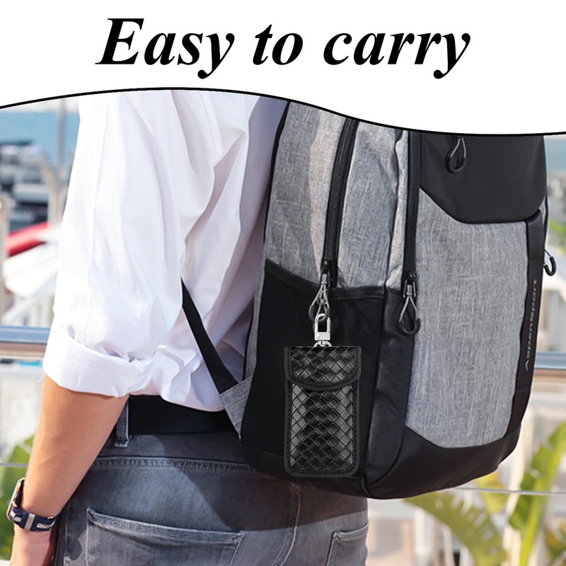 2 Pieces Woven Key Bag, Pu Leather Key Bag, Signal
