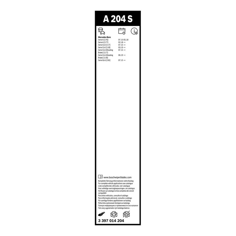 Bosch Wiper Blade Aerotwin A204S, Length: 600mm/475mm – Set of
