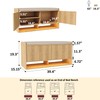 HOMEFORT 39.4" Fluted Shoe Storage Bench, Entryway Bench with Linen