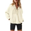 Nirovien Womens Fleece Pullover Long Sleeve Sherpa Jacket Button Down