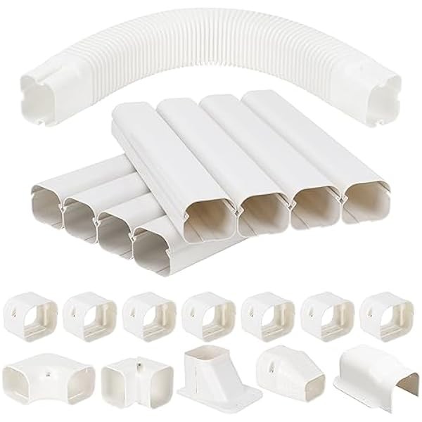 Mini Split Line Set Cover, 3” 13.5 Ft Decorative PVC