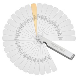 Guslcez Stainless Steel Feeler Gauge 32-Blade 0.04-0.88 mm (0.0015-0.035 Inch) Precision Gap Measuring Tool for Valve Adjustment, Spark Plug Gap, Dual Marked Metric and Imperial Measuring Tools