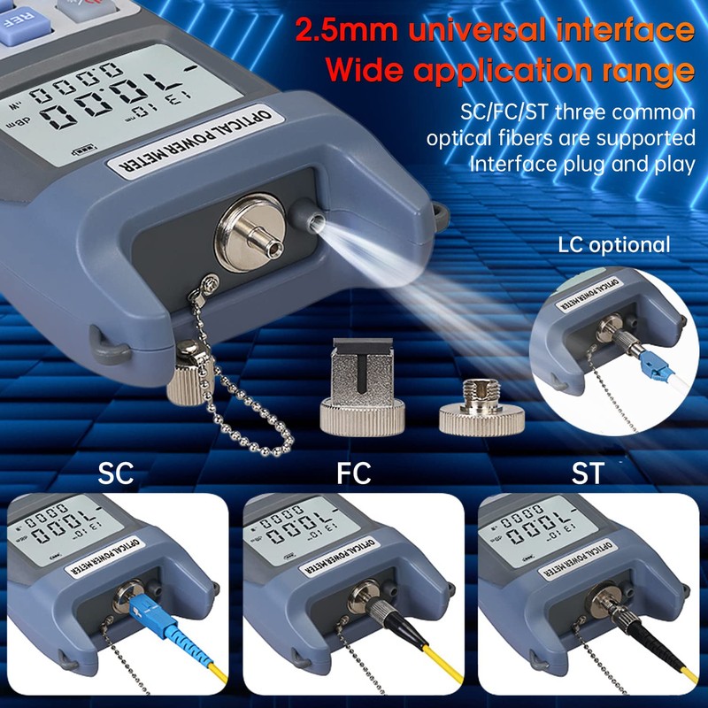 Duogalia Fiber Optical Power Meter with SC FC Connector, -70~10dBm,