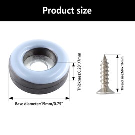 bociloy 12pcs 3/4" Screw on Furniture Glides Sliders for Wooden Furniture, Furniture Sliders Pads Teflon Furniture Glides Chair Leg Pads Floor Protectors PTFE Moving Furniture Glides