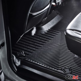 OMAC Premium Floor Mats for Ford Fusion 2013-2020 Sedan Rear Car Mats All Weather 3D Custom Fit Rubber Mat Waterproof Odorless TPE Floor Liners Laser Measured Non-Slip (Black)