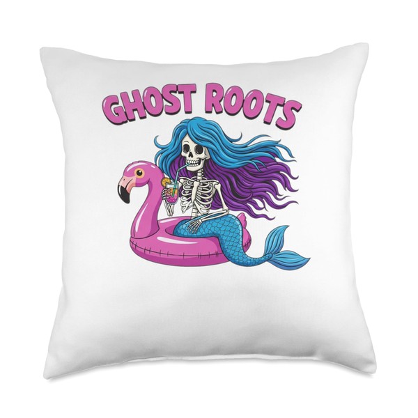 Ghost Roots Aesthetic Summerween Hair Dye Look Halloween Throw Pillow